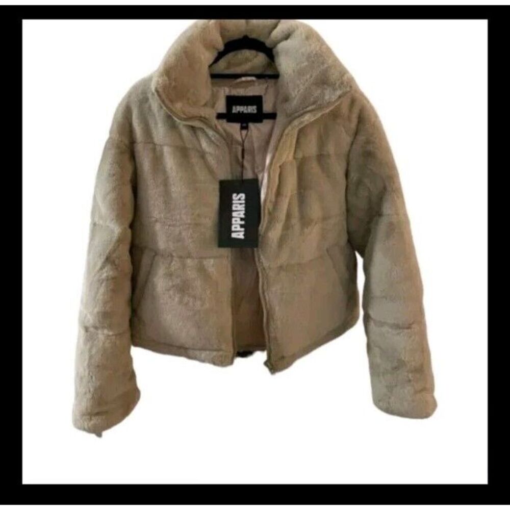Apparis Billie Faux Fur‎ Puffer Coat Oatmeal